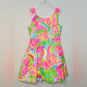 Lilly Pulitzer Girl’s Charlie So A Peeling Pink Green Cotton Floral Dress